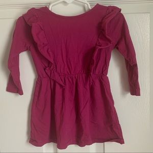 Made dark pink cotton tunic dress